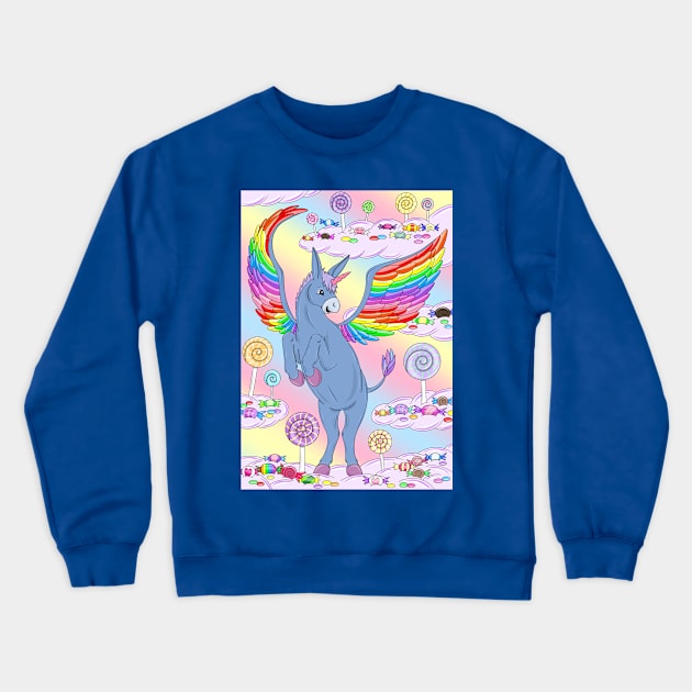 Unicorn donkey with wings Crewneck Sweatshirt by MelanieJeyakkumar